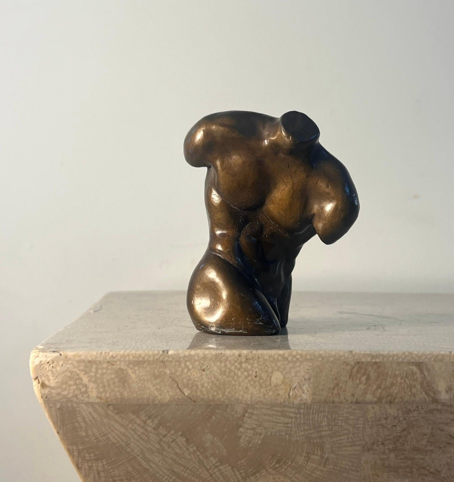 A small bronze sculpture of a male bust, 20th century 7