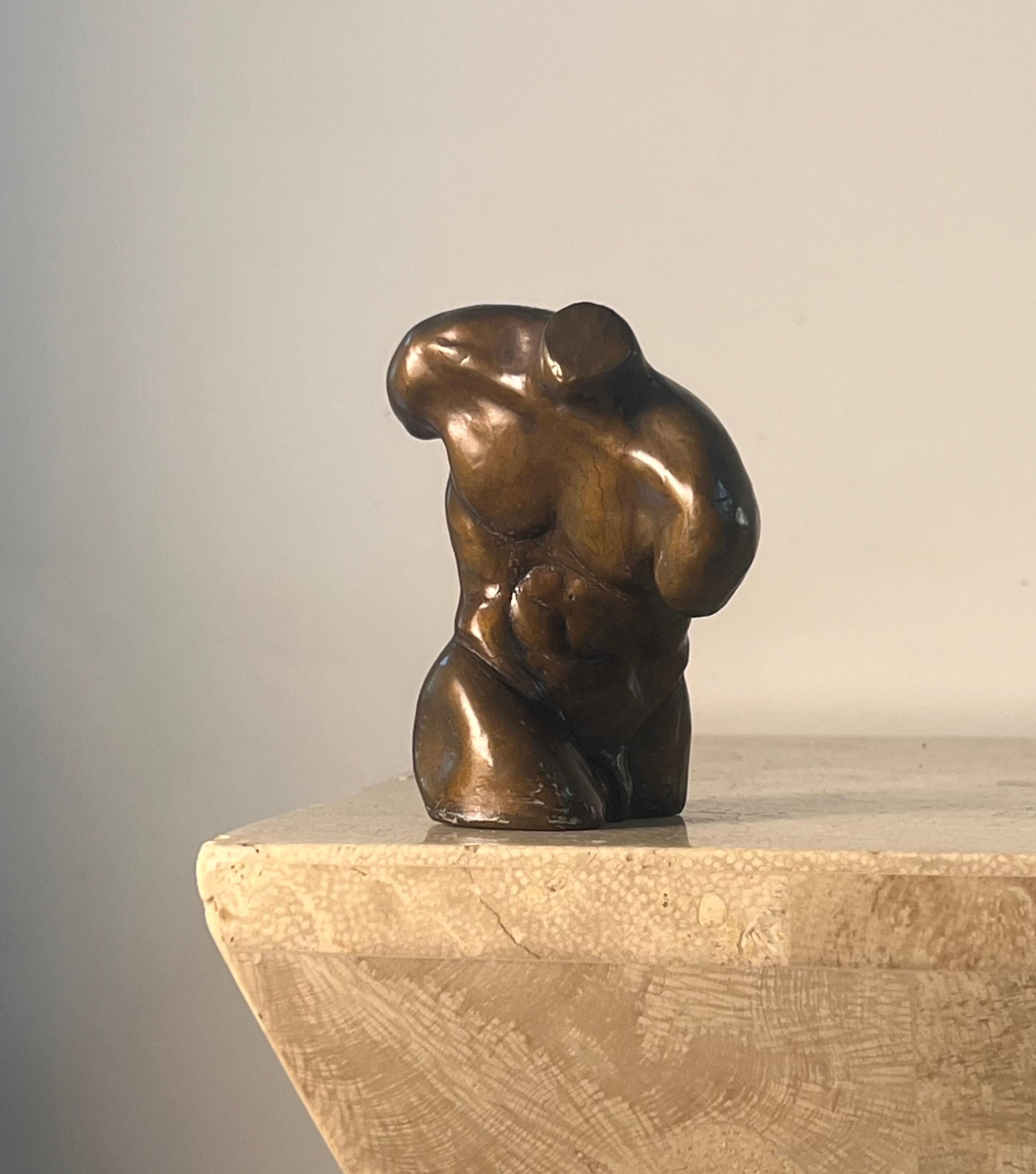 A small bronze sculpture of a male bust, 20th century 8
