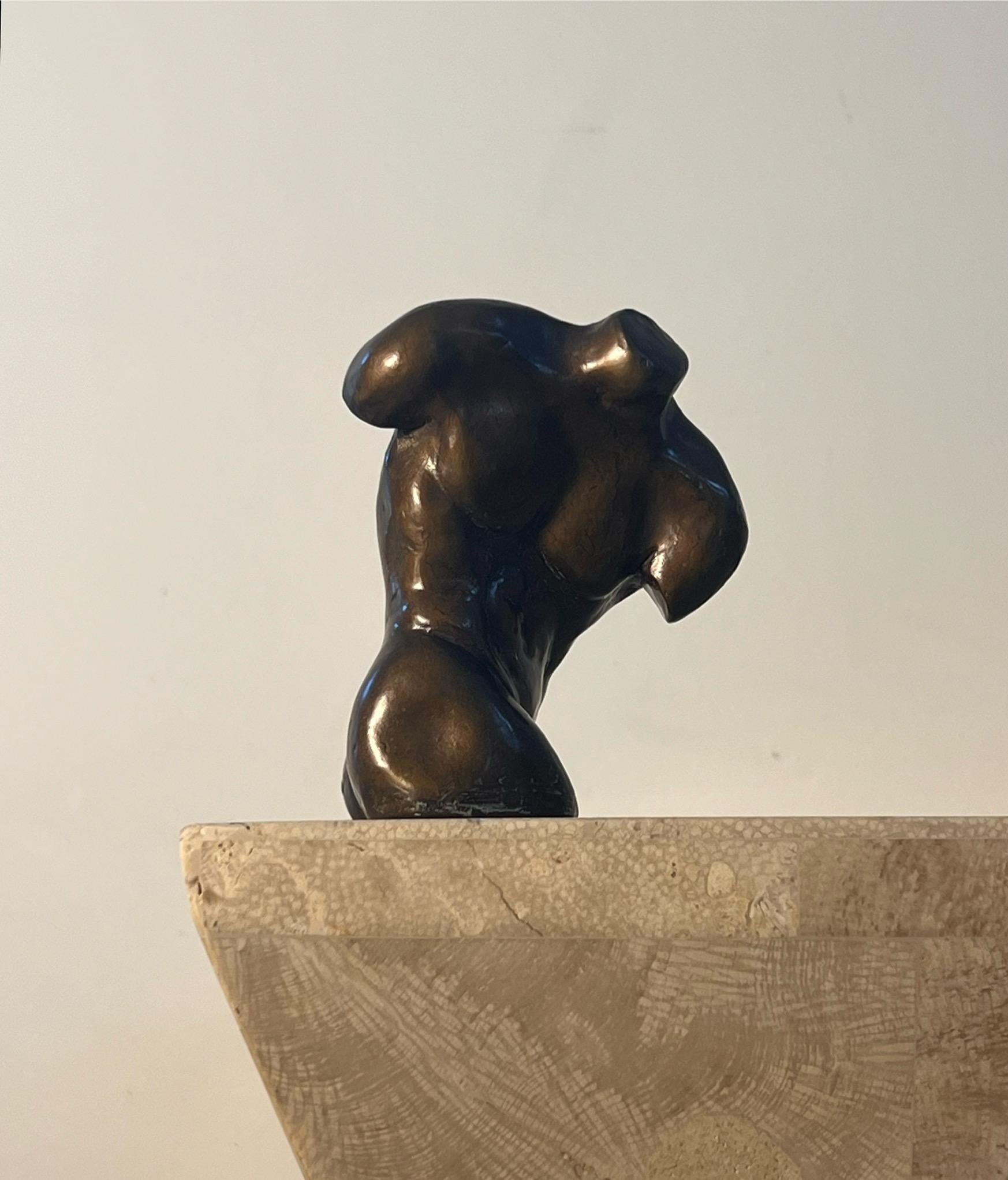 A small bronze sculpture of a male bust, 20th century 9