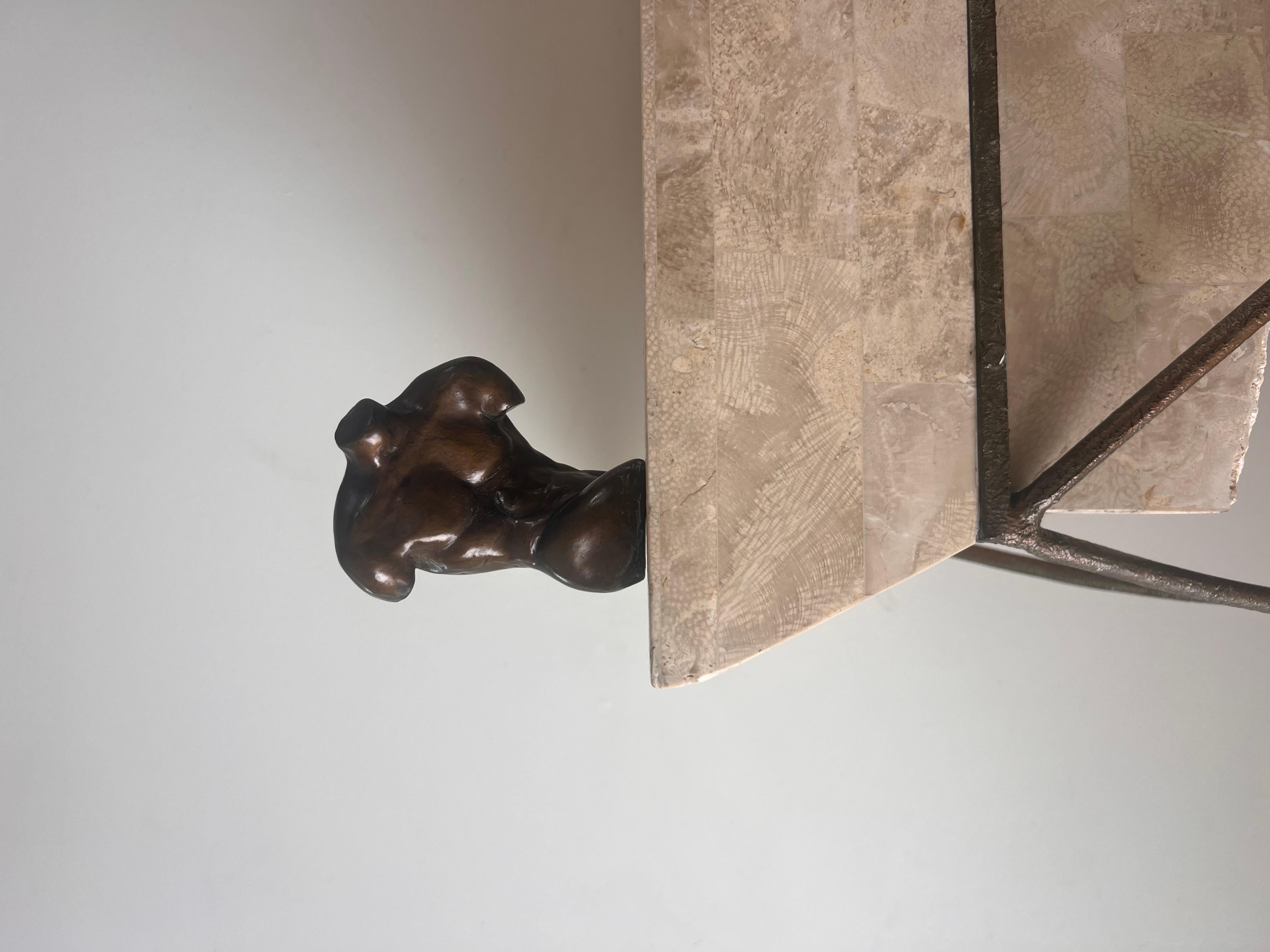 A small bronze sculpture of a male bust, 20th century 10