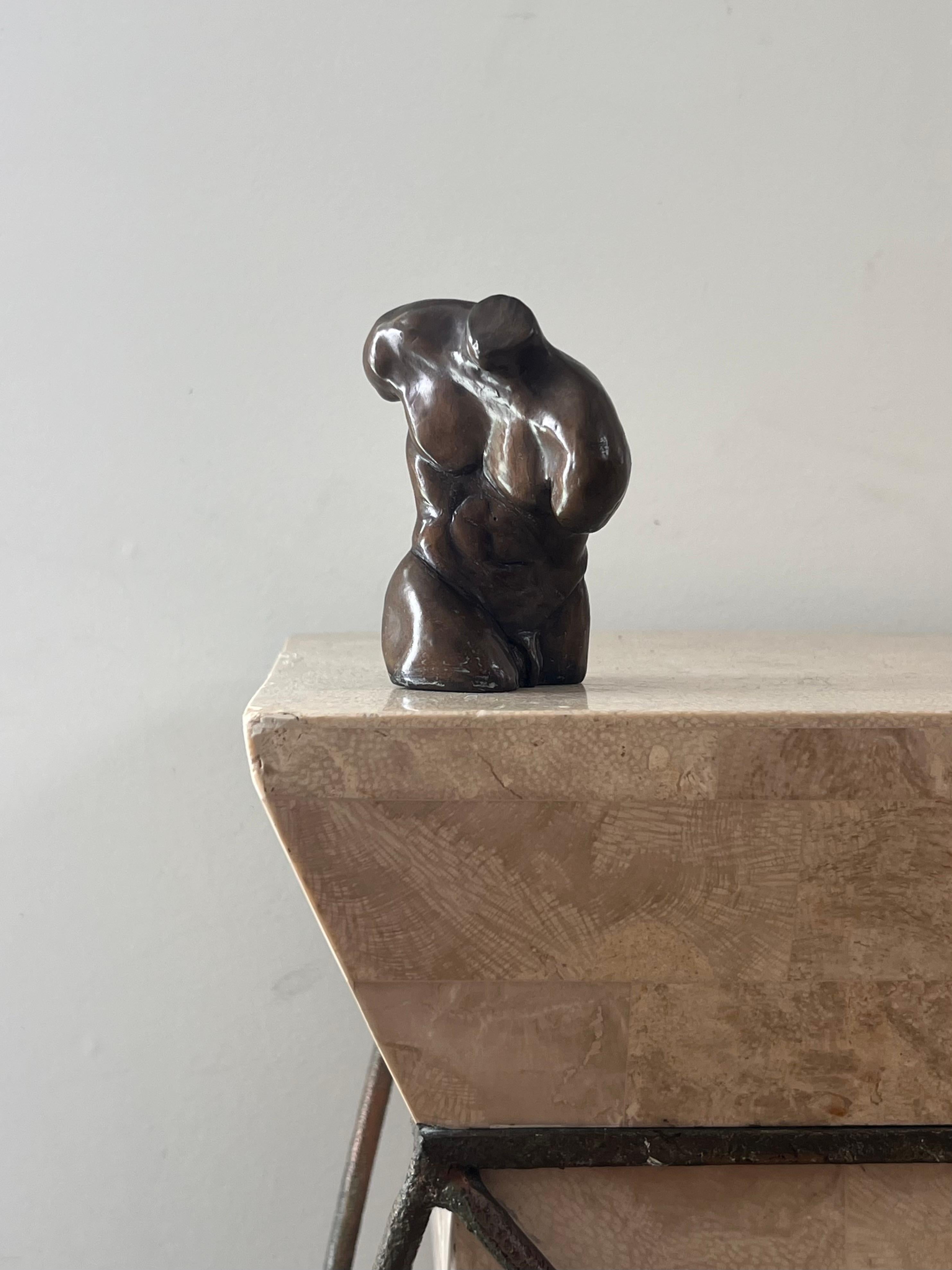 Neoclassical A small bronze sculpture of a male bust, 20th century