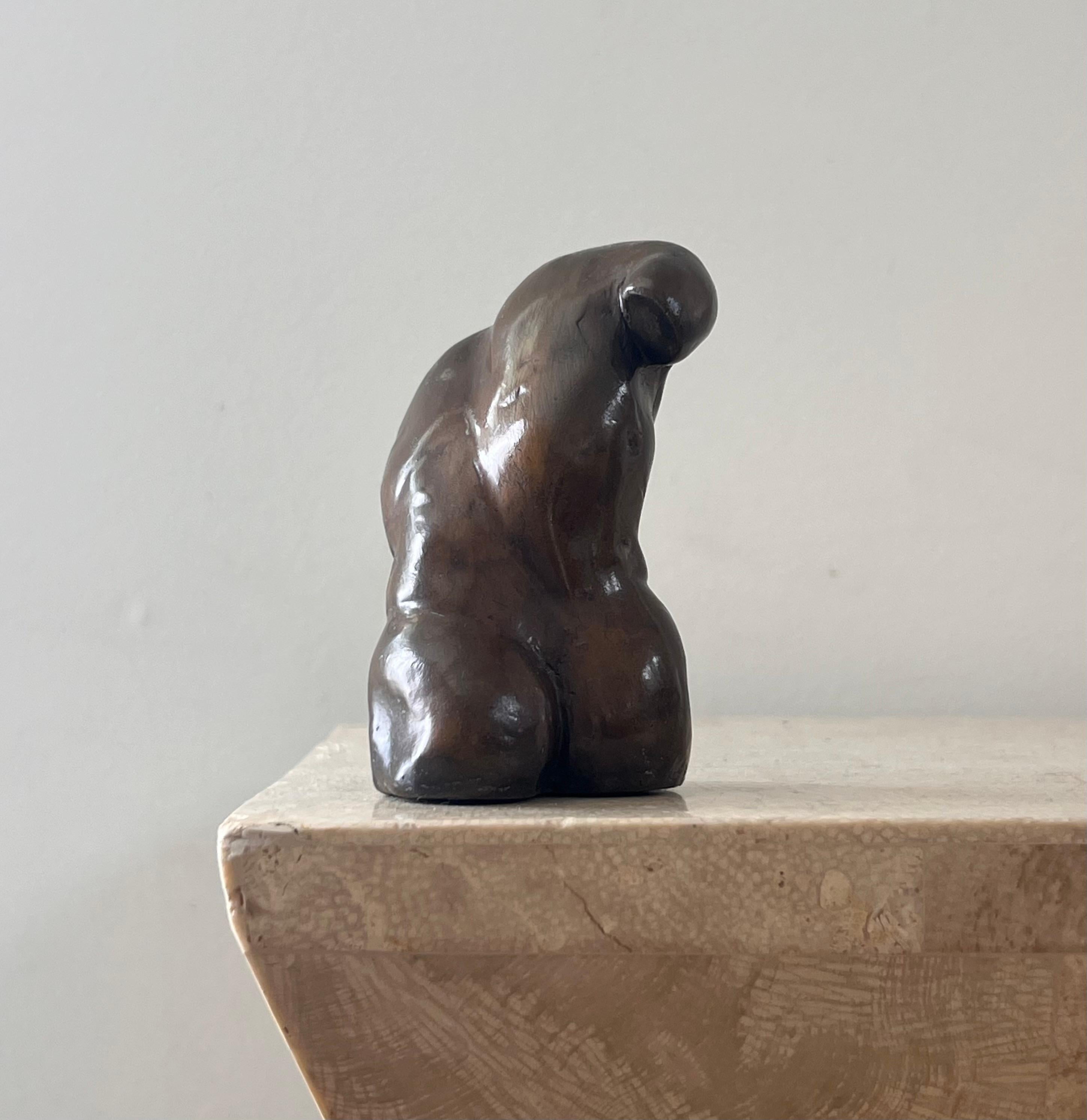 A small bronze sculpture of a male bust, 20th century In Good Condition In View Park, CA