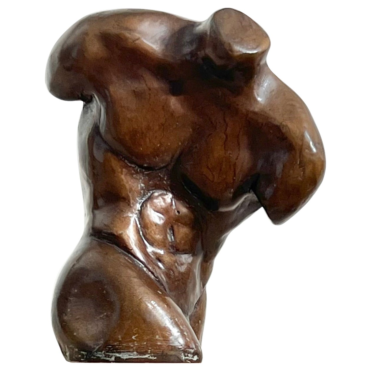 A small bronze sculpture of a male bust, 20th century