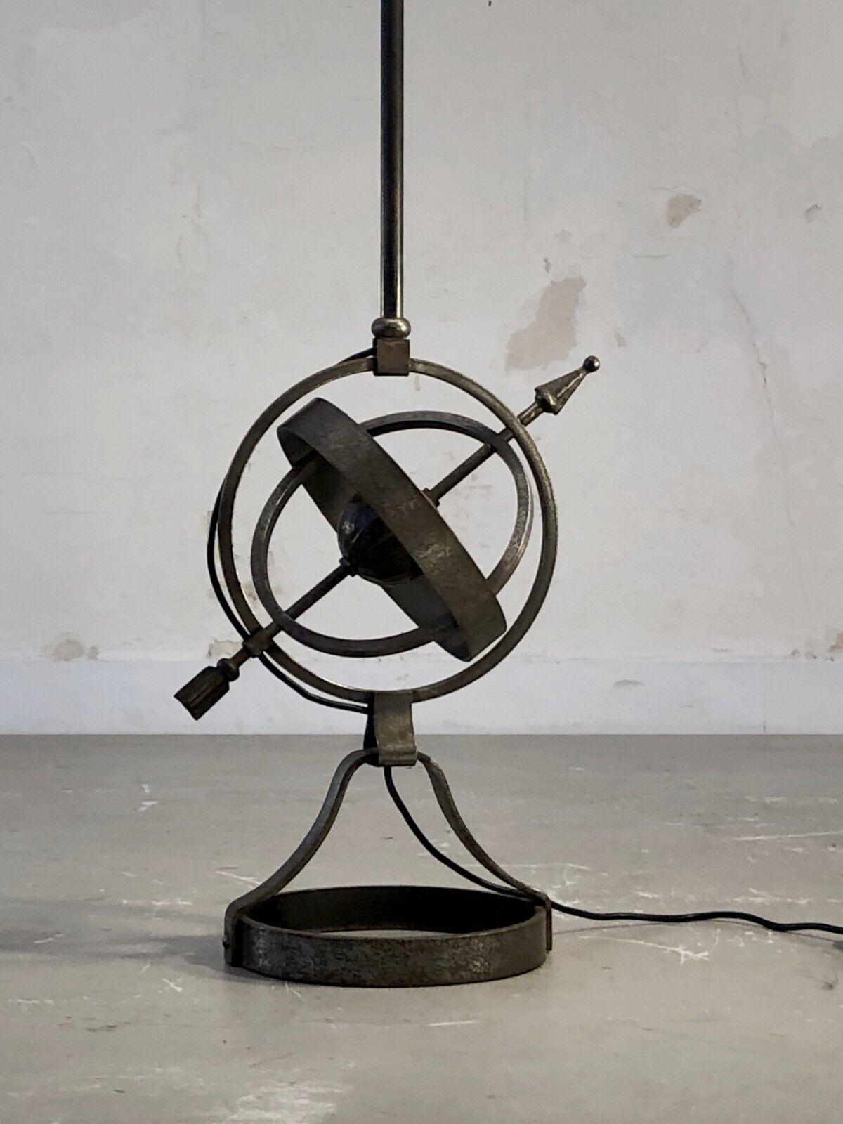 A BRUTALIST NEO-CLASSIC Wrought Iron FLOOR LAMP by J-P. RYCKAERT, France 1960 In Good Condition For Sale In PARIS, FR