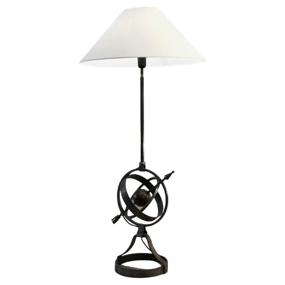 A BRUTALIST NEO-CLASSIC Wrought Iron FLOOR LAMP by J-P. RYCKAERT, France 1960 For Sale