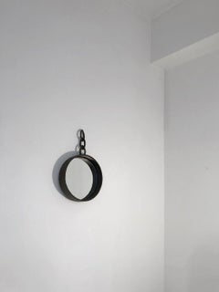 A Small BRUTALIST Iron WALL MIRROR, JEAN TOURET & MAROLLES style, France 1960