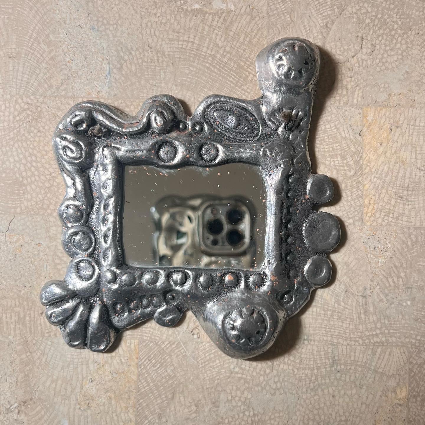 Late 20th Century A small brutalist wall mirror by Don Drumm, 1979
