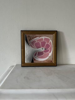 Small Ceramic Mounted Tile Designed by Gilbert Valentin for Les Archanges