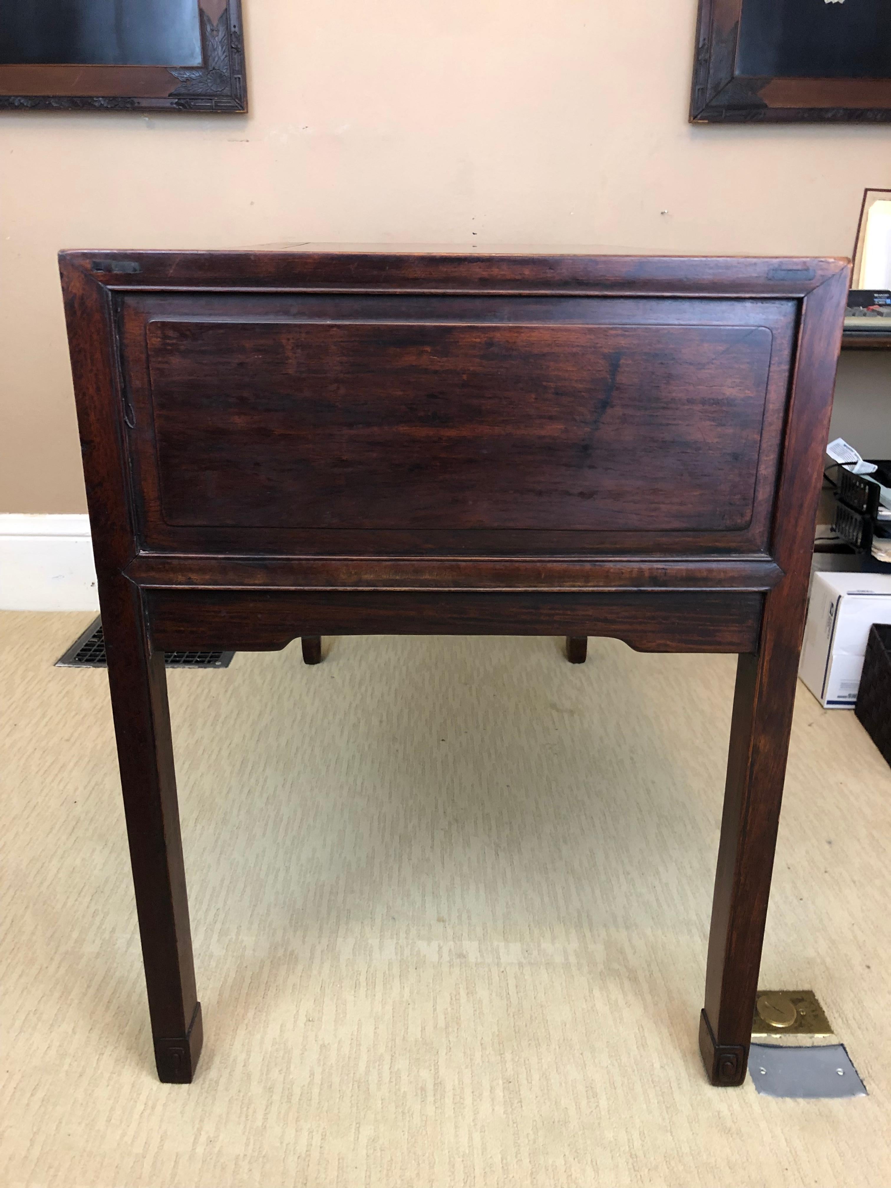19th Century Small Chinese Rosewood Desk, Late Qing Dynasty For Sale