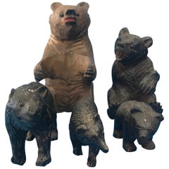 Small Collection of Carved Black Forrest Bears