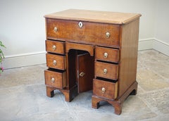 A Small English 18th Century Oak Secretaire Kneehole Desk