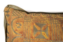 A Small Fortuny Fabric Cushion in the Ashanti Pattern