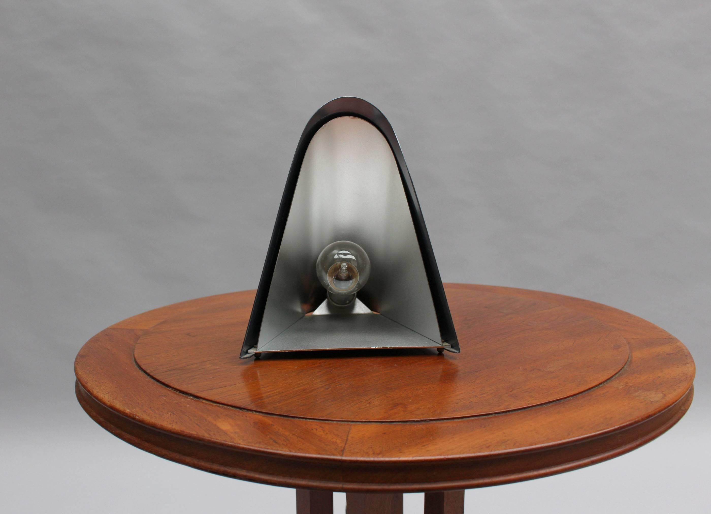 Mid-Century Modern Small French 1960s Table Lamp by Perzel For Sale