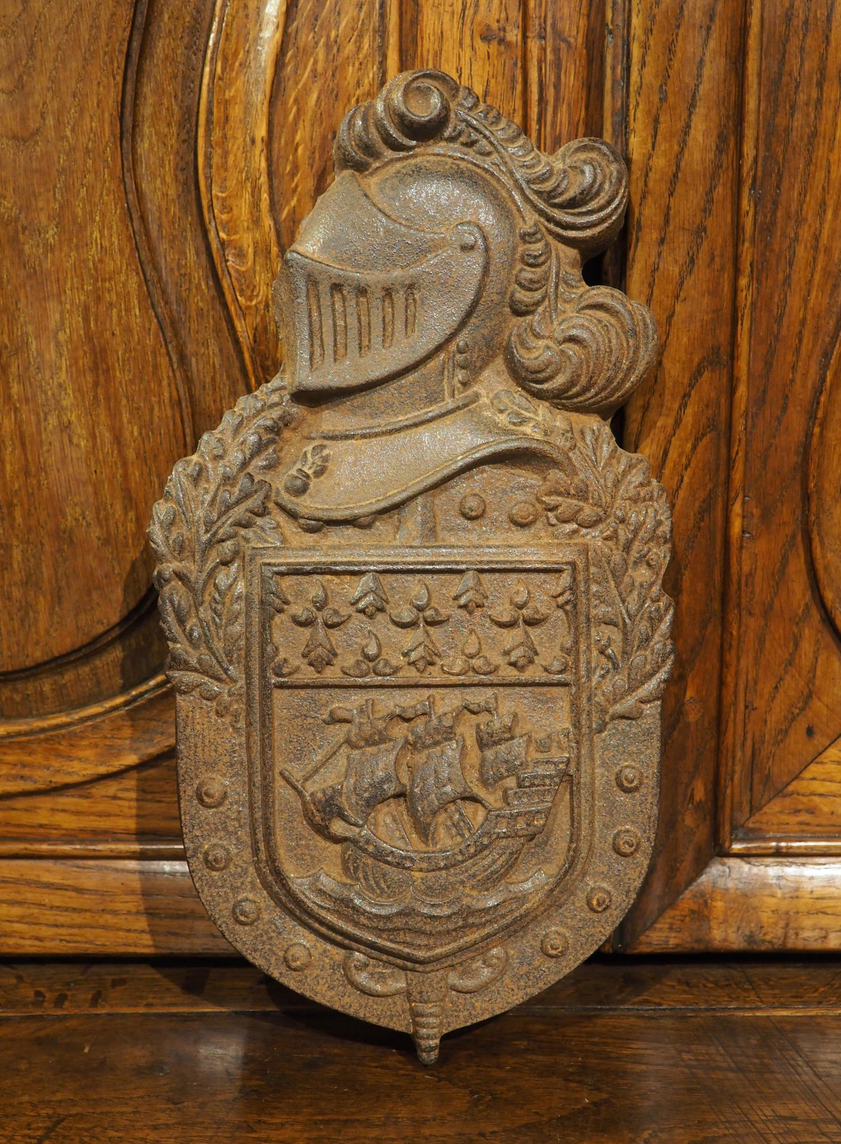 A Small French Cast Iron Wall Plaque, The Coat of Arms of Paris, 20th Century For Sale 4