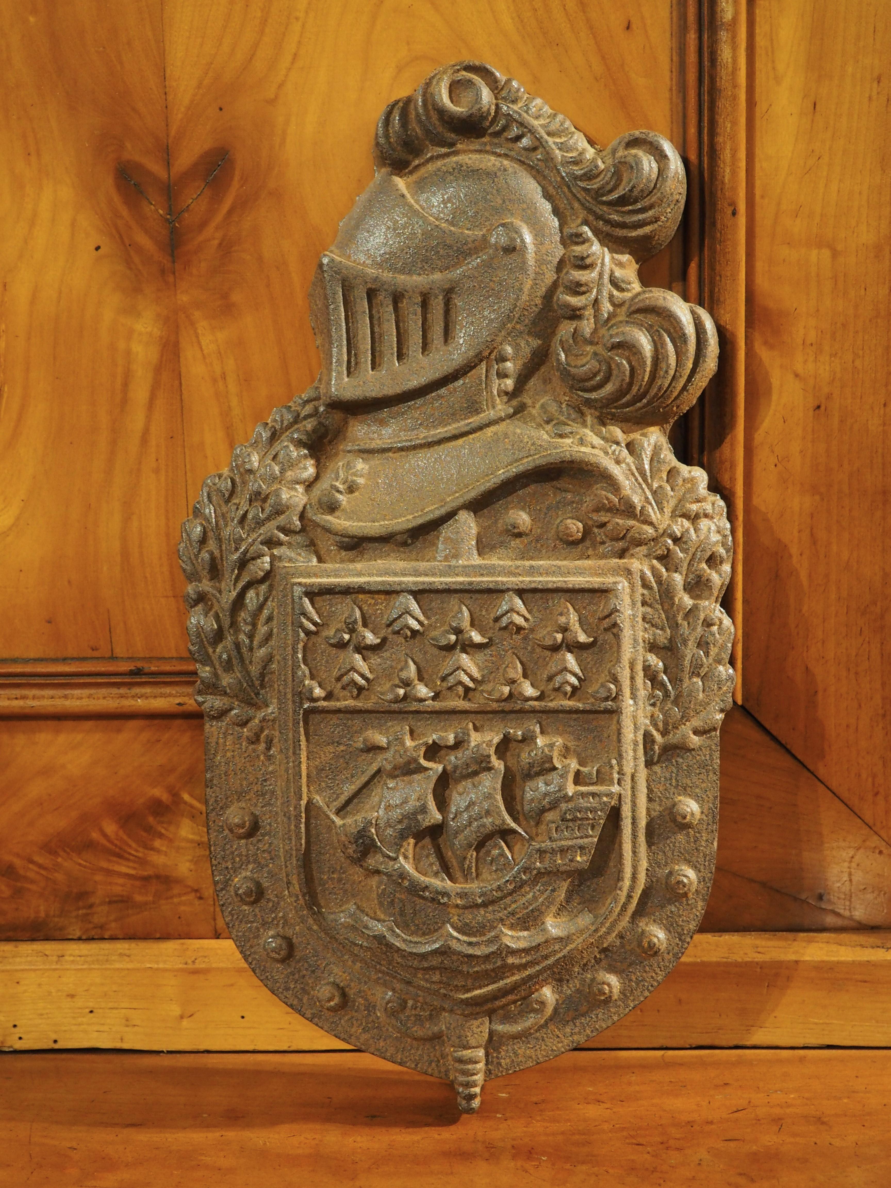 A Small French Cast Iron Wall Plaque, The Coat of Arms of Paris, 20th Century For Sale 5