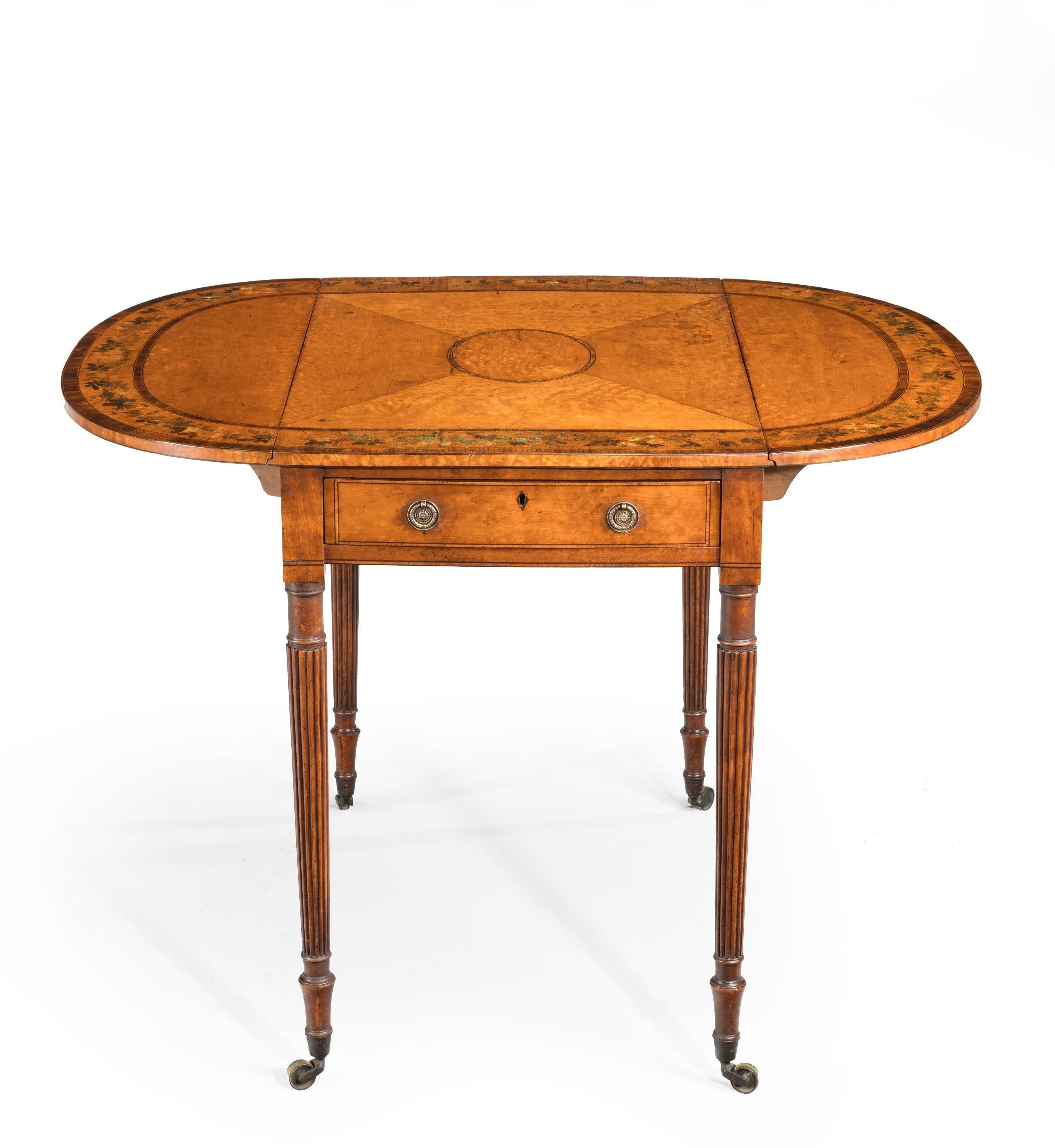 Small George III Period Satinwood Pembroke Table In Good Condition In Peterborough, Northamptonshire