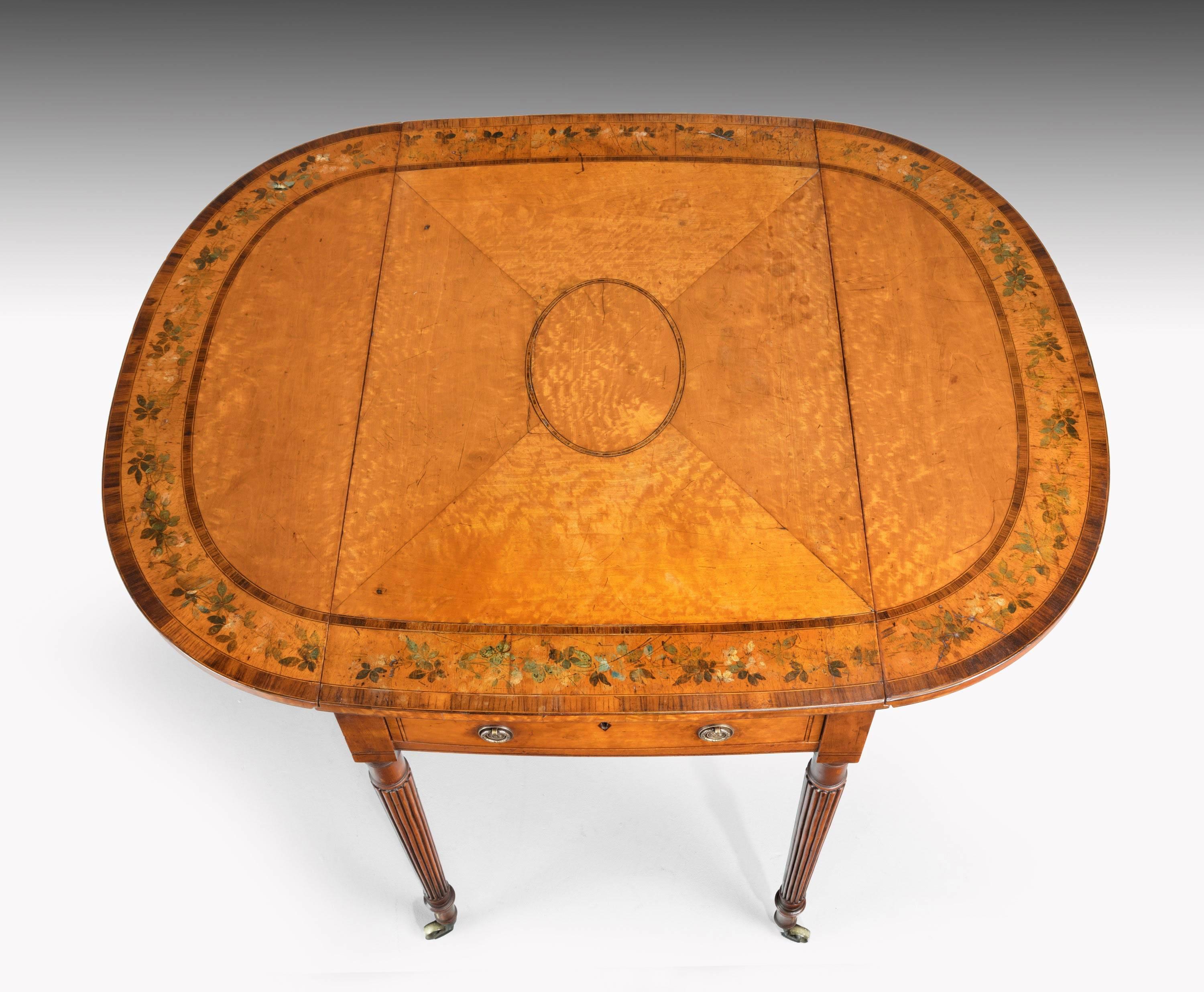 Late 18th Century Small George III Period Satinwood Pembroke Table