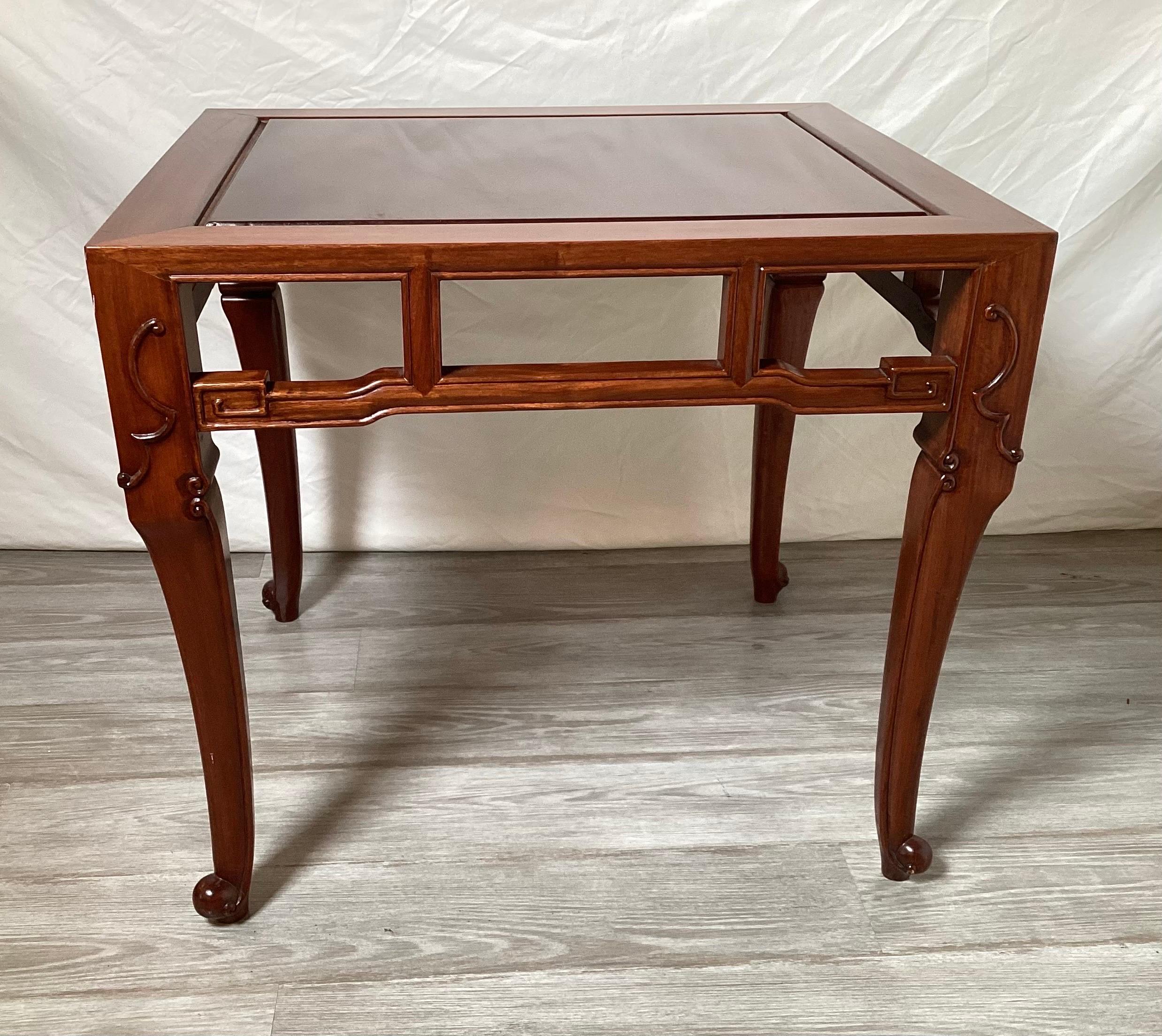 Small Hand Carved Chinese Occasional Table In Good Condition For Sale In Lambertville, NJ