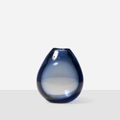 A small handblown sapphire glass designed by Per Lutken for Holmgaard