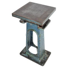Small Industrial Heavy Form Cat Iron Engineers Table Superb Patina Colour