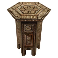 A Small Islamic Mother Of Pearl Hexagonal Table