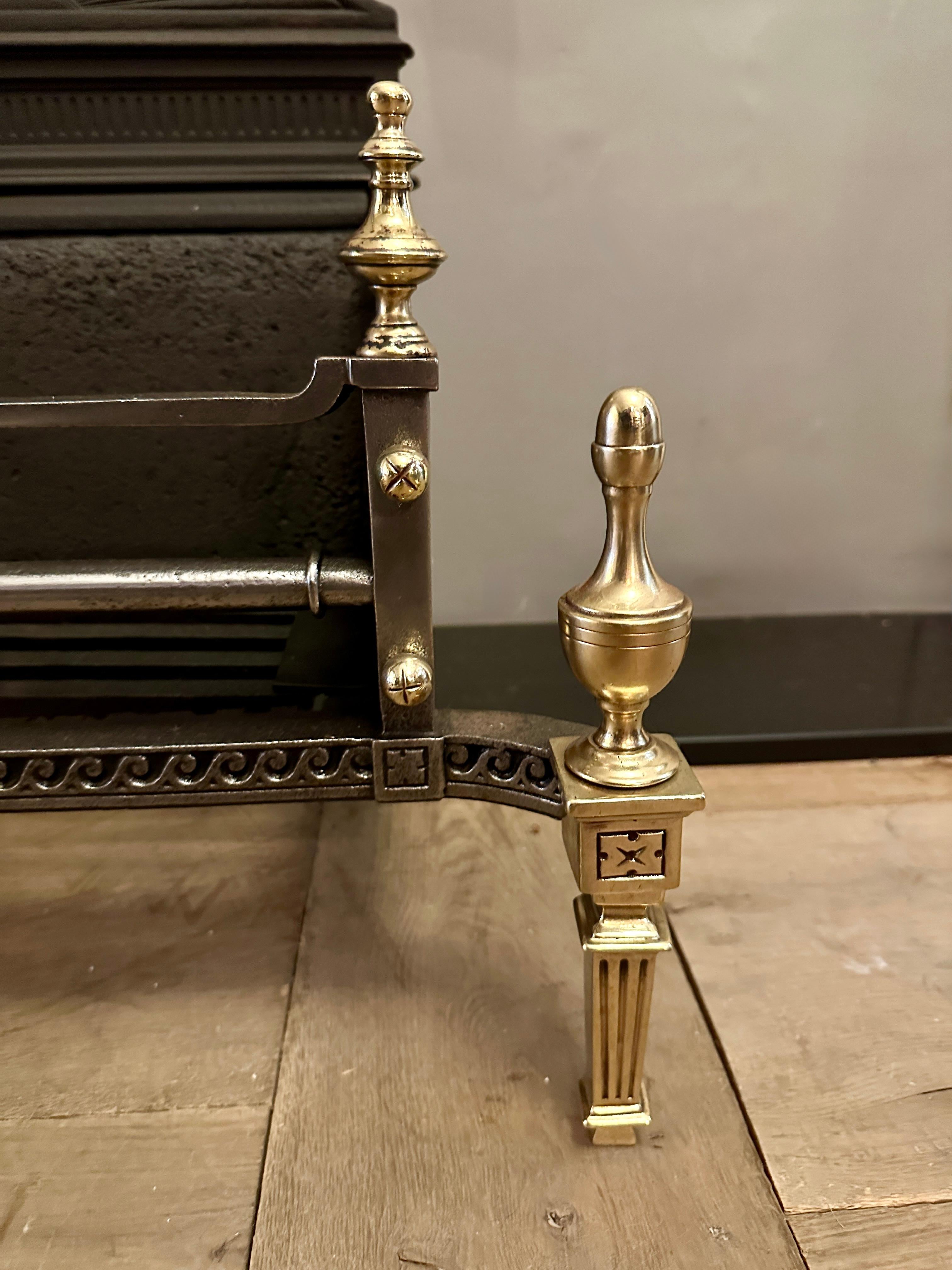 English A Small Late 19th C Brass And Cast Iron Firegrate For Sale