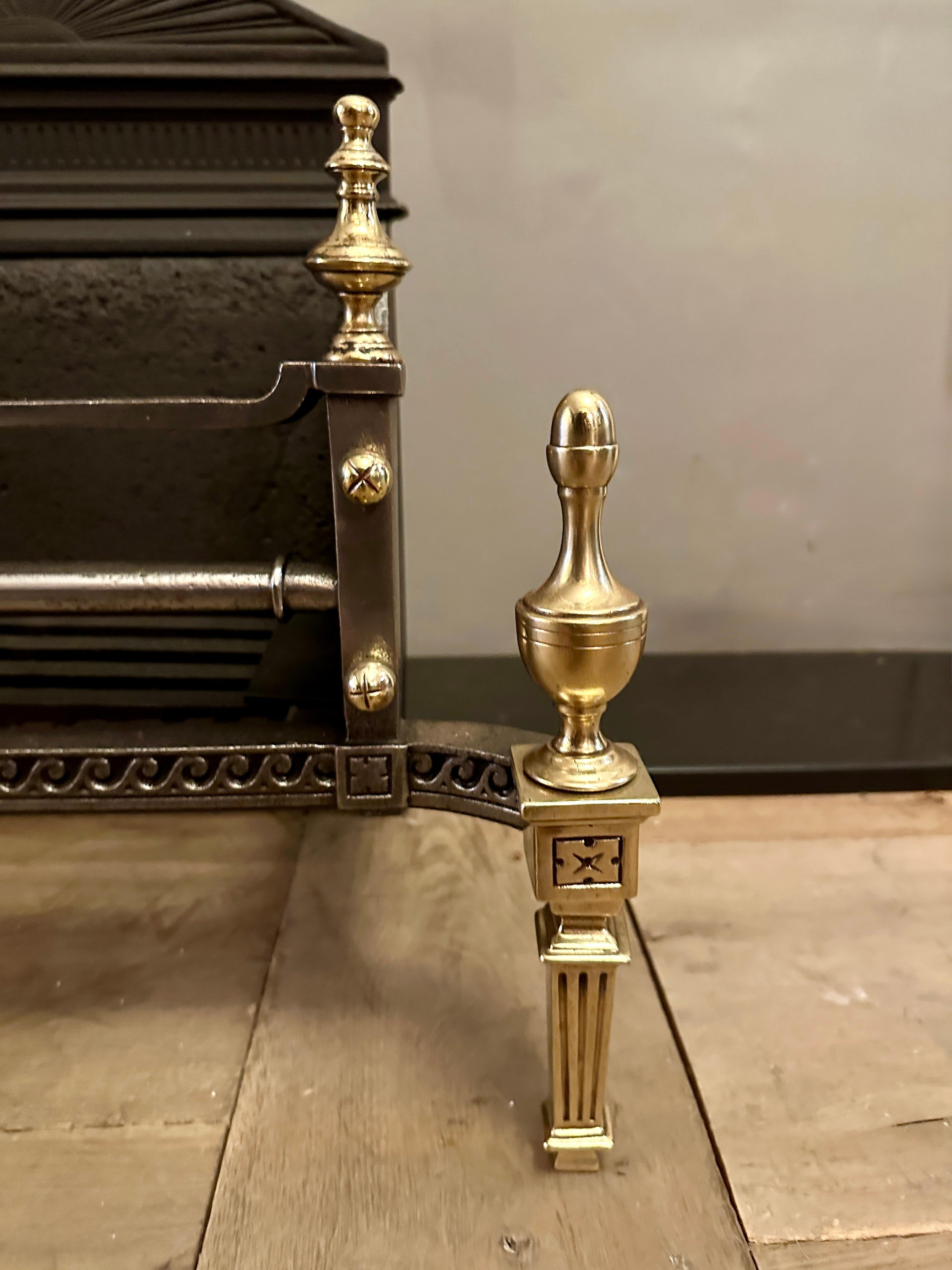 A Small Late 19th C Brass And Cast Iron Firegrate For Sale 1