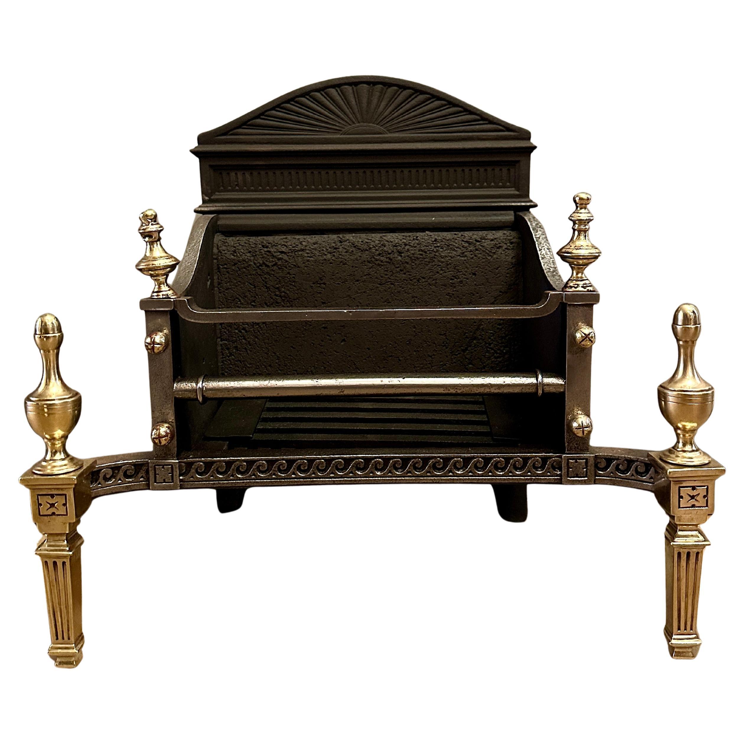 A Small Late 19th C Brass And Cast Iron Firegrate For Sale