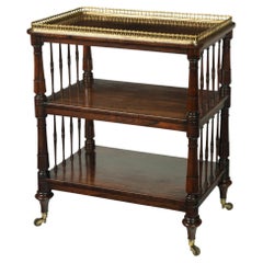 Small Late Regency Free-Standing Rosewood Open Bookcase, Attributed to Gillows