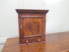 A Small Lockable Burr Walnut Cabinet This is a very pretty piece