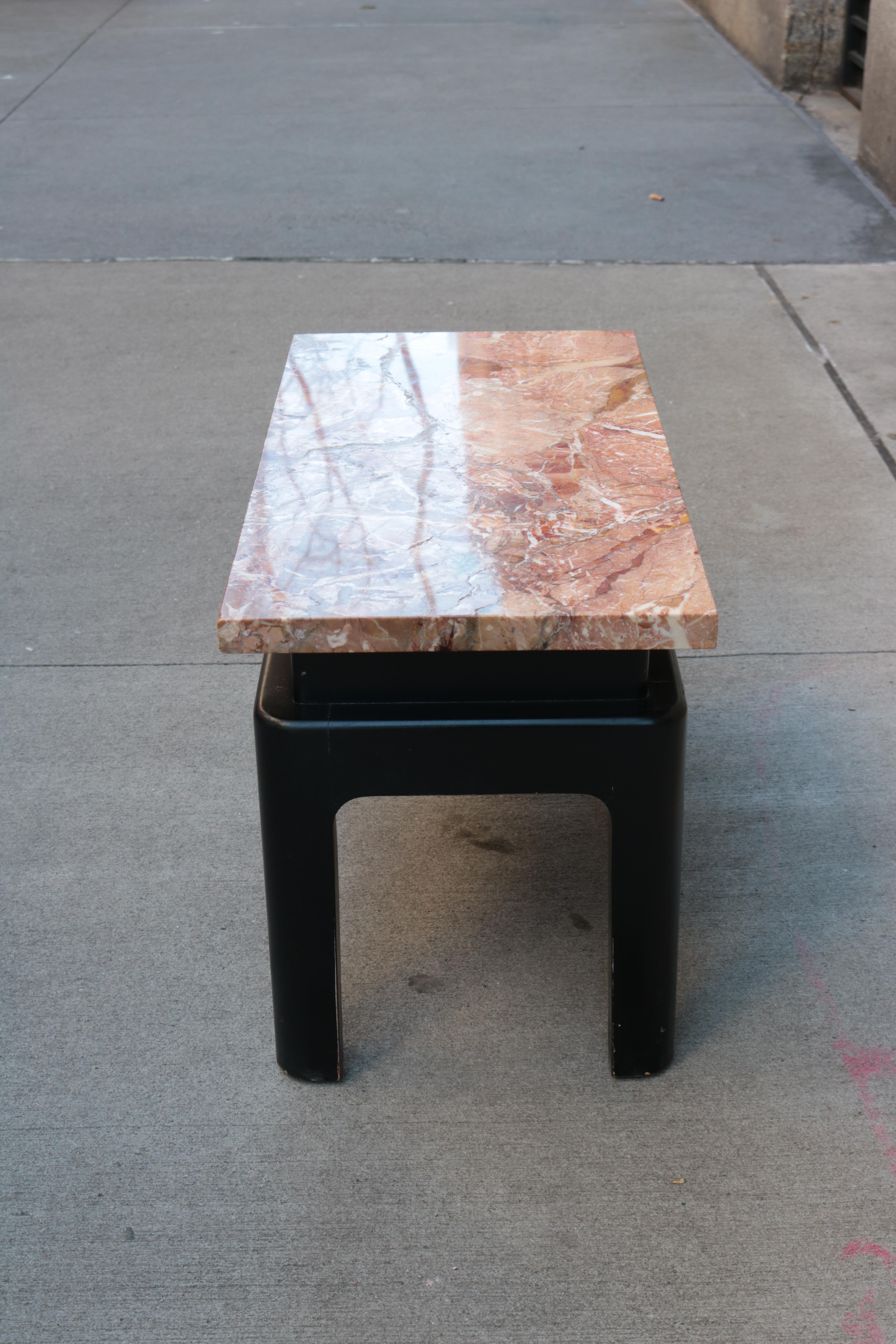 American Small Low Marble-Top Side Table For Sale