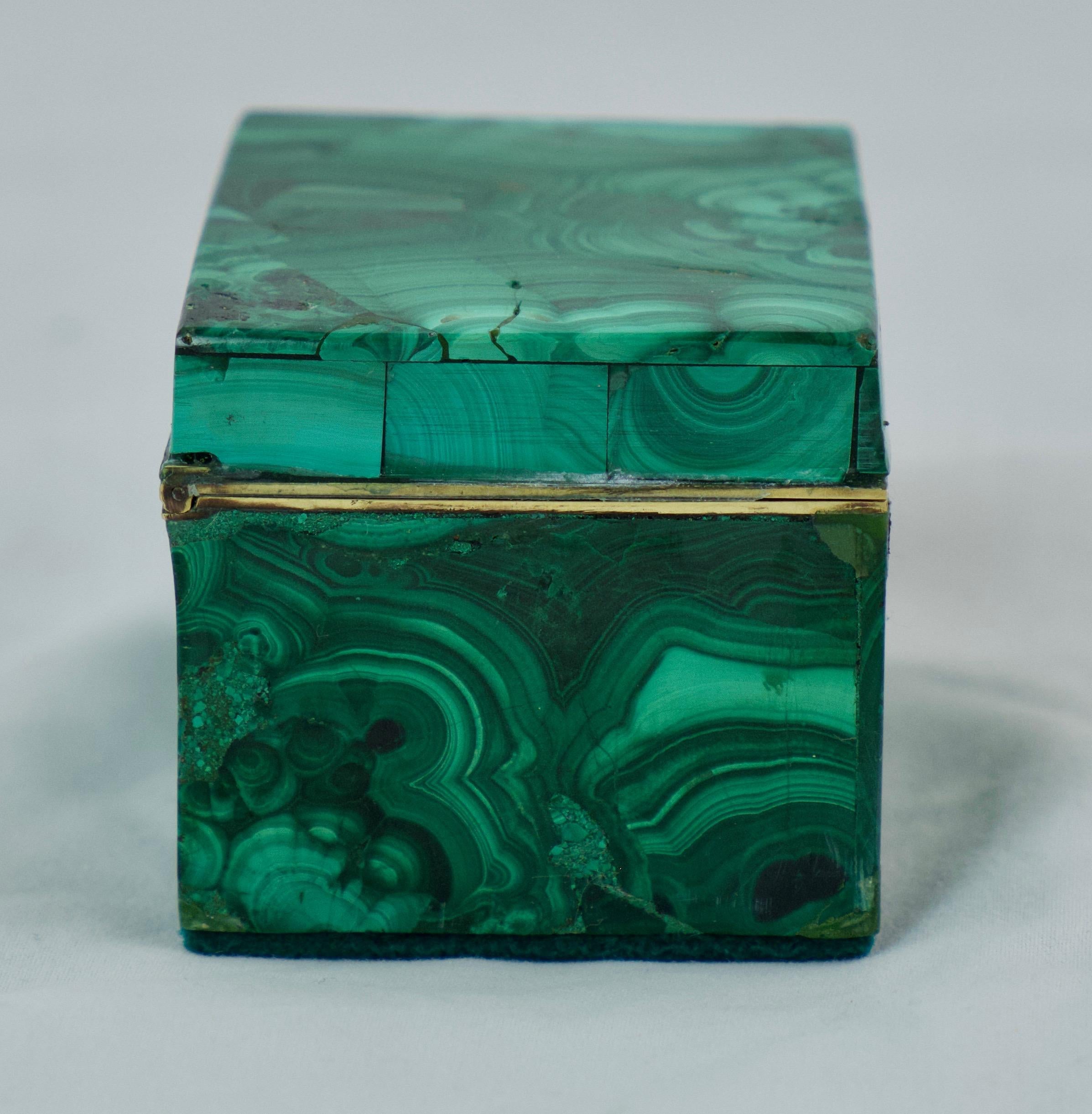 Russian Small Malachite Box, Late 19t C