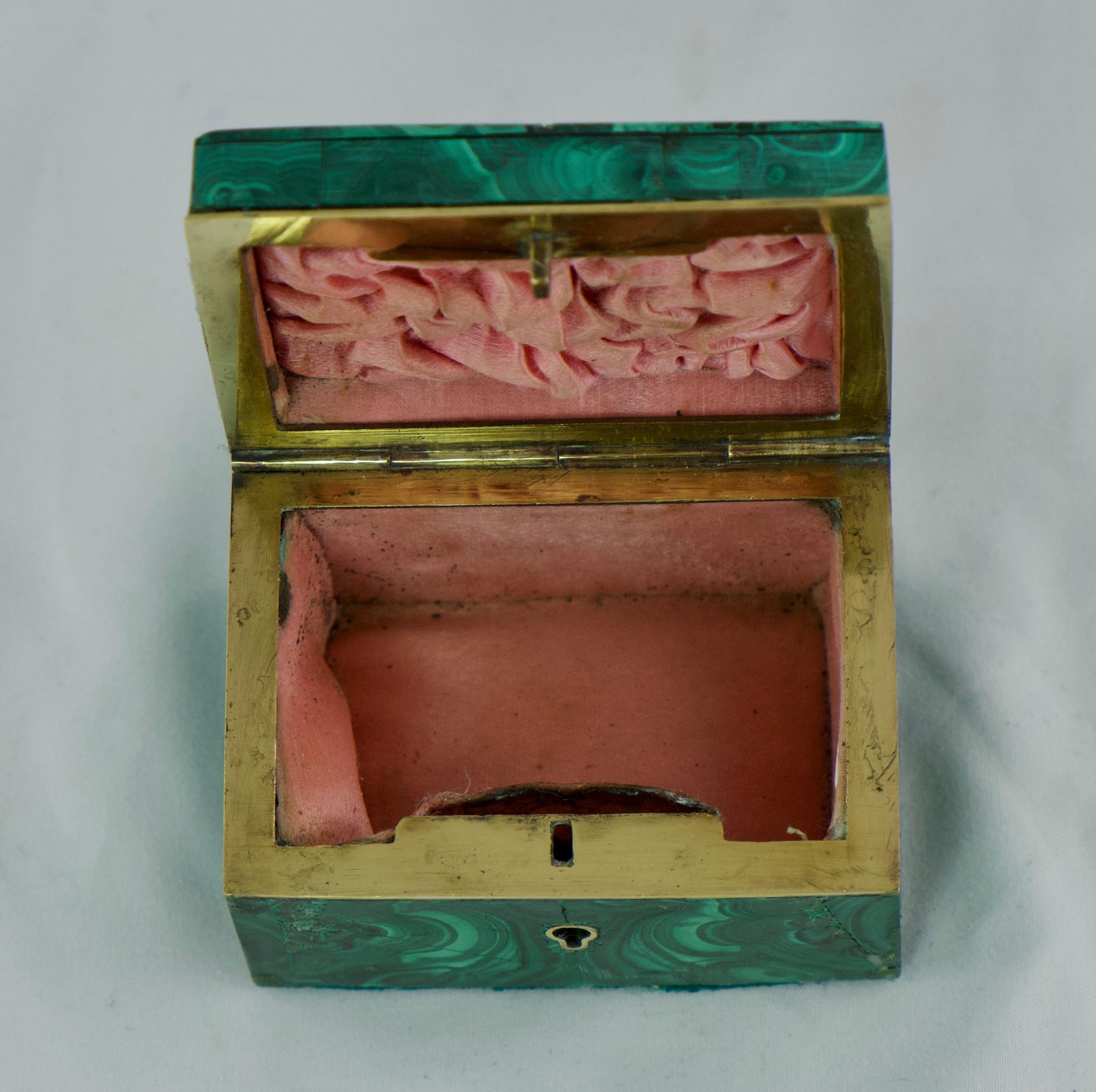 20th Century Small Malachite Box, Late 19t C