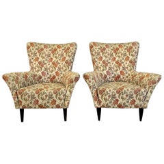 Small Midcentury Pair of 1950s Italian Armchairs