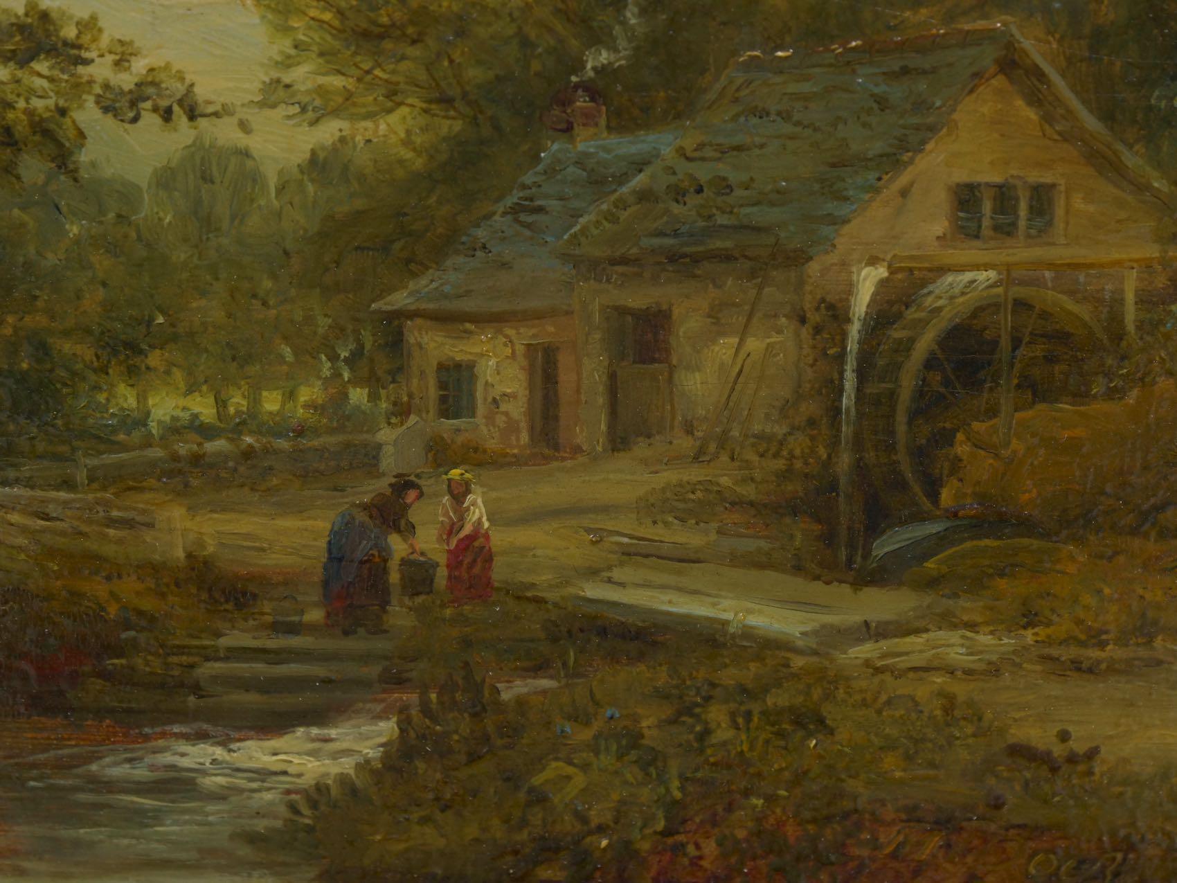 “A Small Mill” Antique Landscape Painting by Mark Dockree 'English' 3