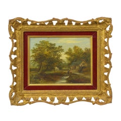 “A Small Mill” Antique Landscape Painting by Mark Dockree 'English'