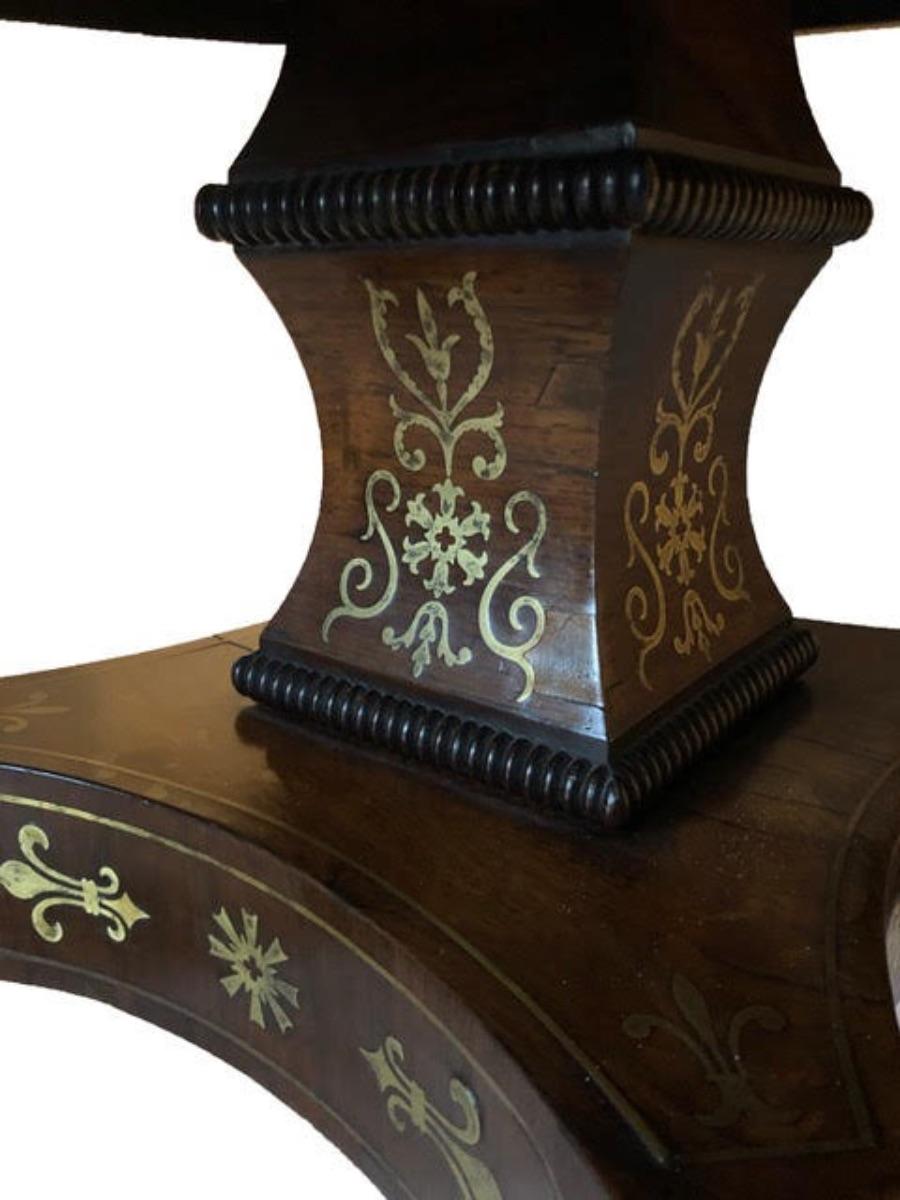 Acajou Petite table d'appoint/console en acajou avec miroir, vers 1840 en vente