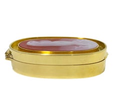 Pequeña Caja Ovalada Holandesa de Plata Dorada con una Escena del Nacimiento de Venus