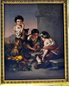 Small Painting Titled “Boys Playing Dice” after Bartolomé Esteban Murillo