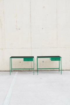 A Small Pair of Customizable Green Study Desks by &New