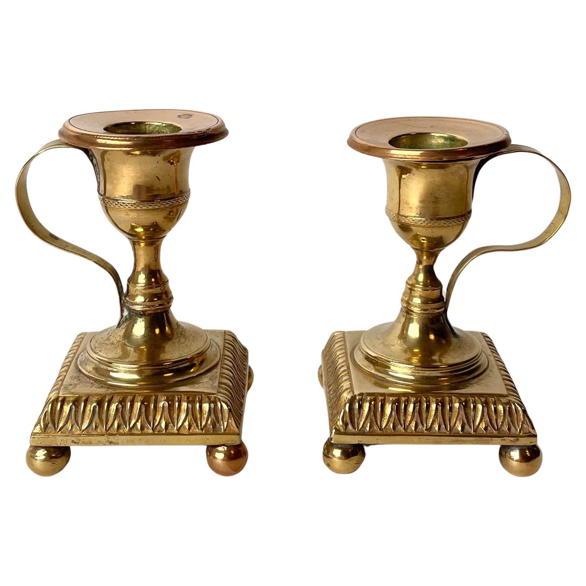 Small Pair of Gustavian Night Candlesticks from the, Late 18th Century For Sale