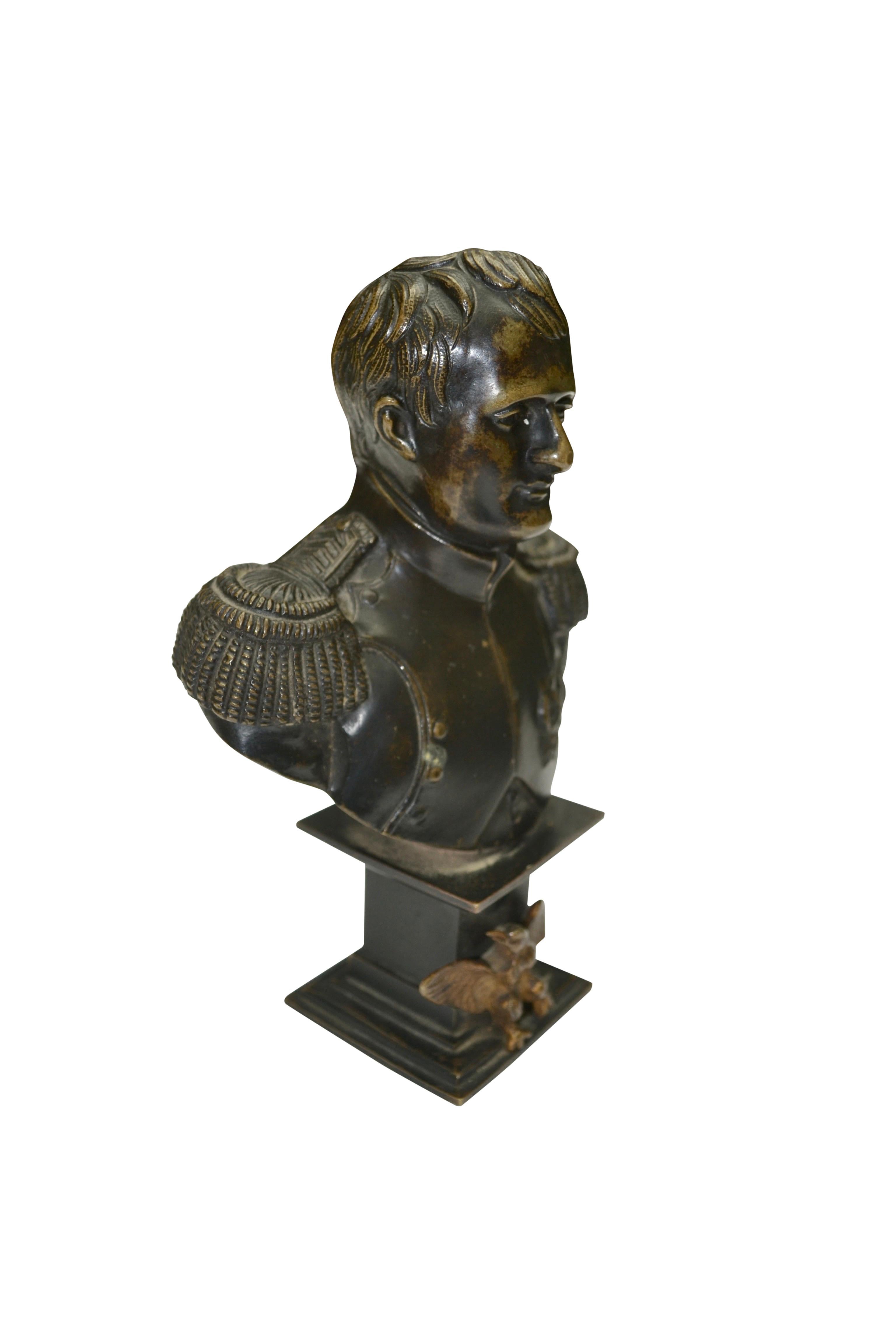 Empire Small Patinated Bronze Bust of Napoleon