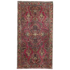 Pequeña alfombra persa Sarouk, hacia 1900.