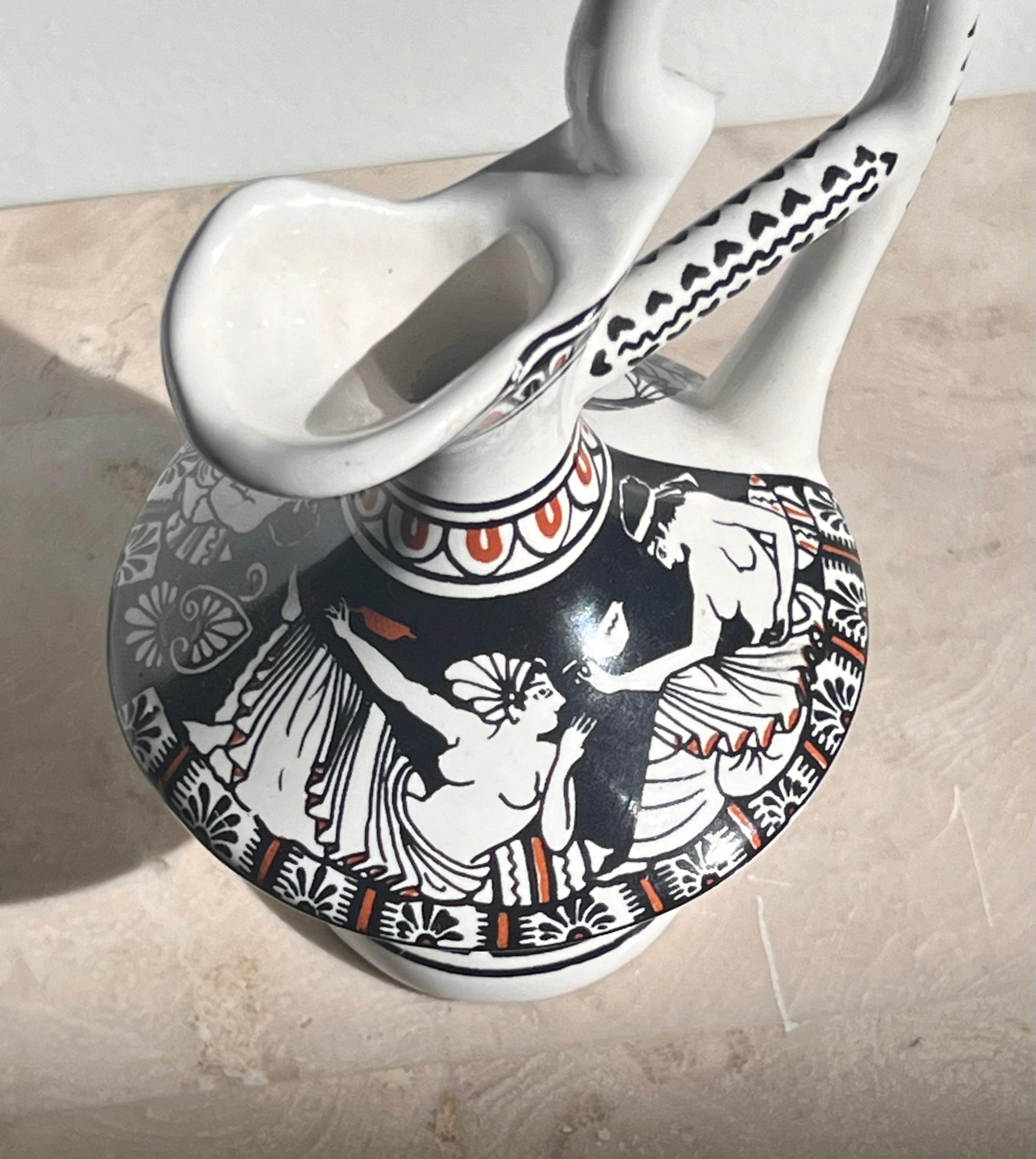 A small pitcher depicting Ancient Greek motif, Musée du Louvre, signed, 20th c For Sale 5