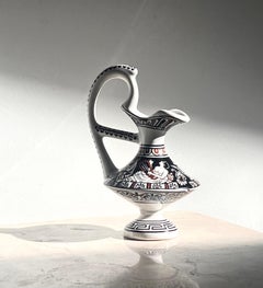 A small pitcher depicting Ancient Greek motif, Musée du Louvre, signed, 20th c