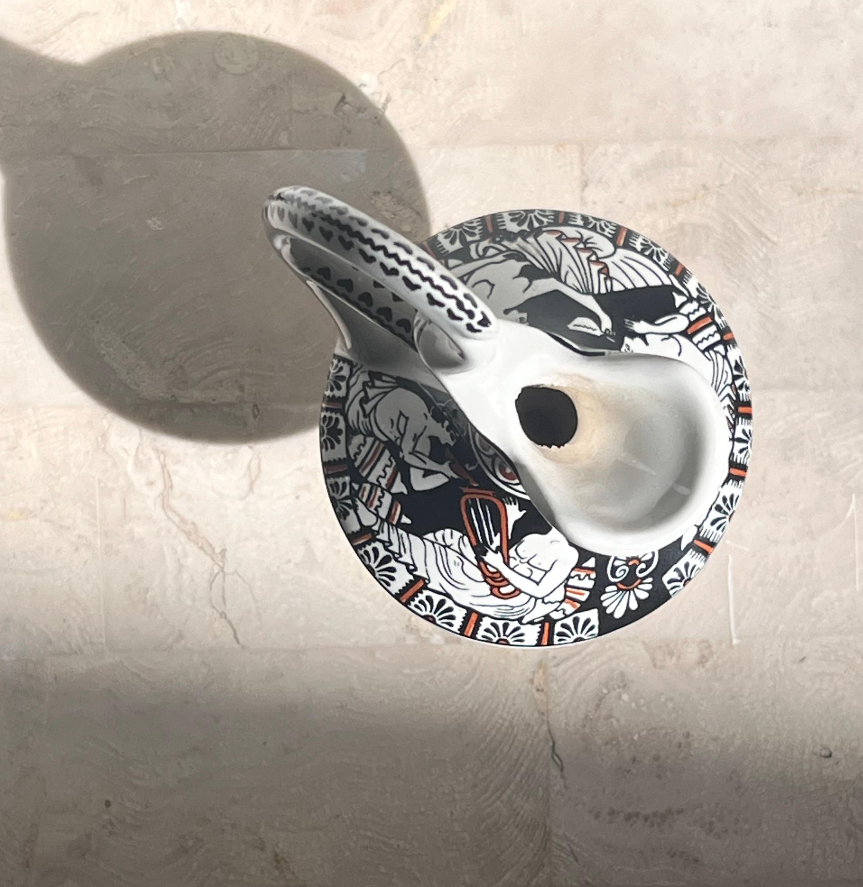 Neoclassical A small pitcher depicting Ancient Greek motif, Musée du Louvre, signed, 20th c For Sale
