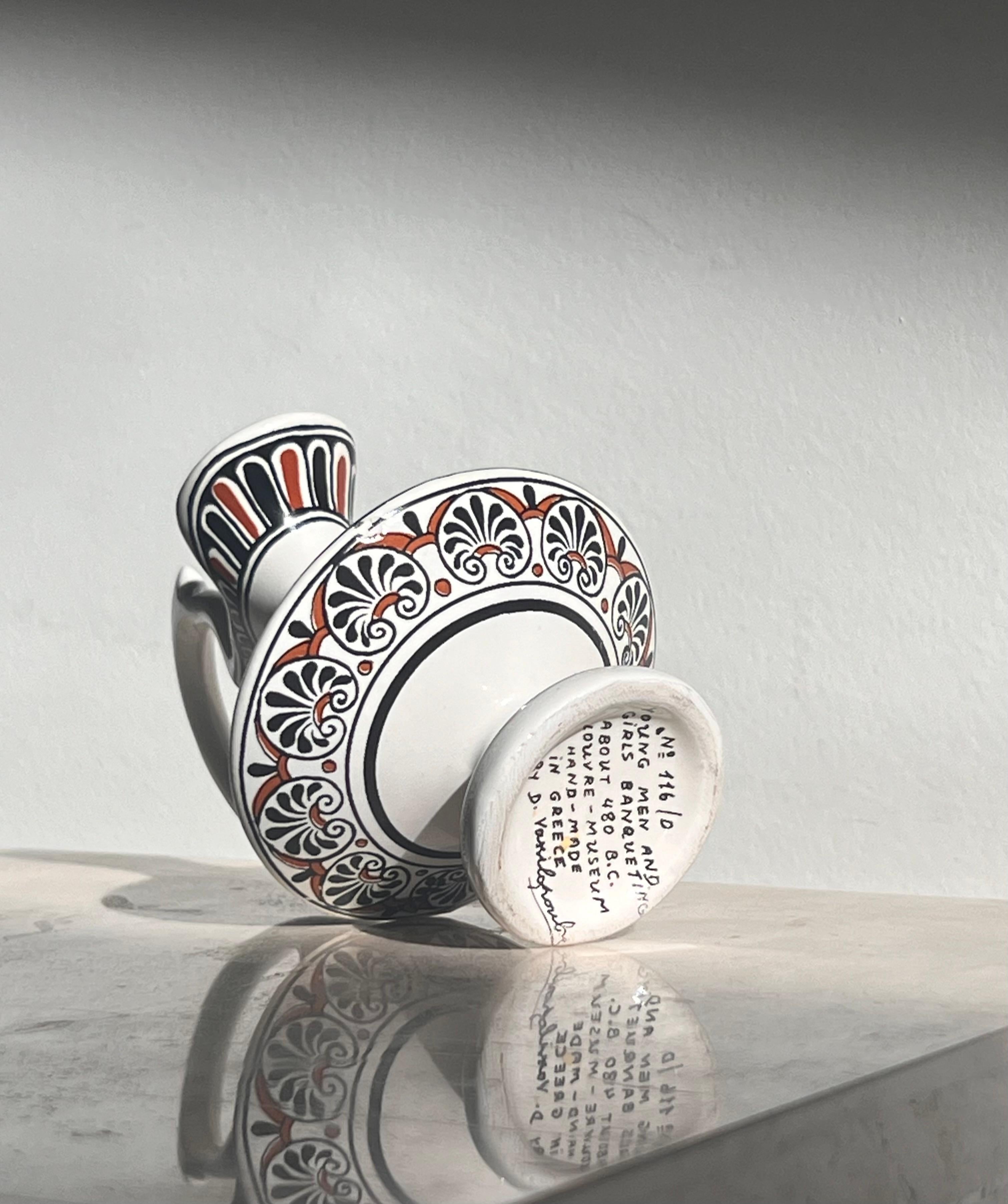 A small pitcher depicting Ancient Greek motif, Musée du Louvre, signed, 20th c For Sale 2
