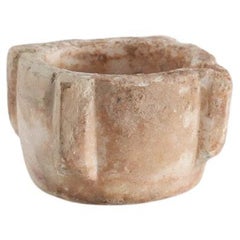 A Small Primitive 19Th C. Portuguese Marble Mortar Wabi Sabi