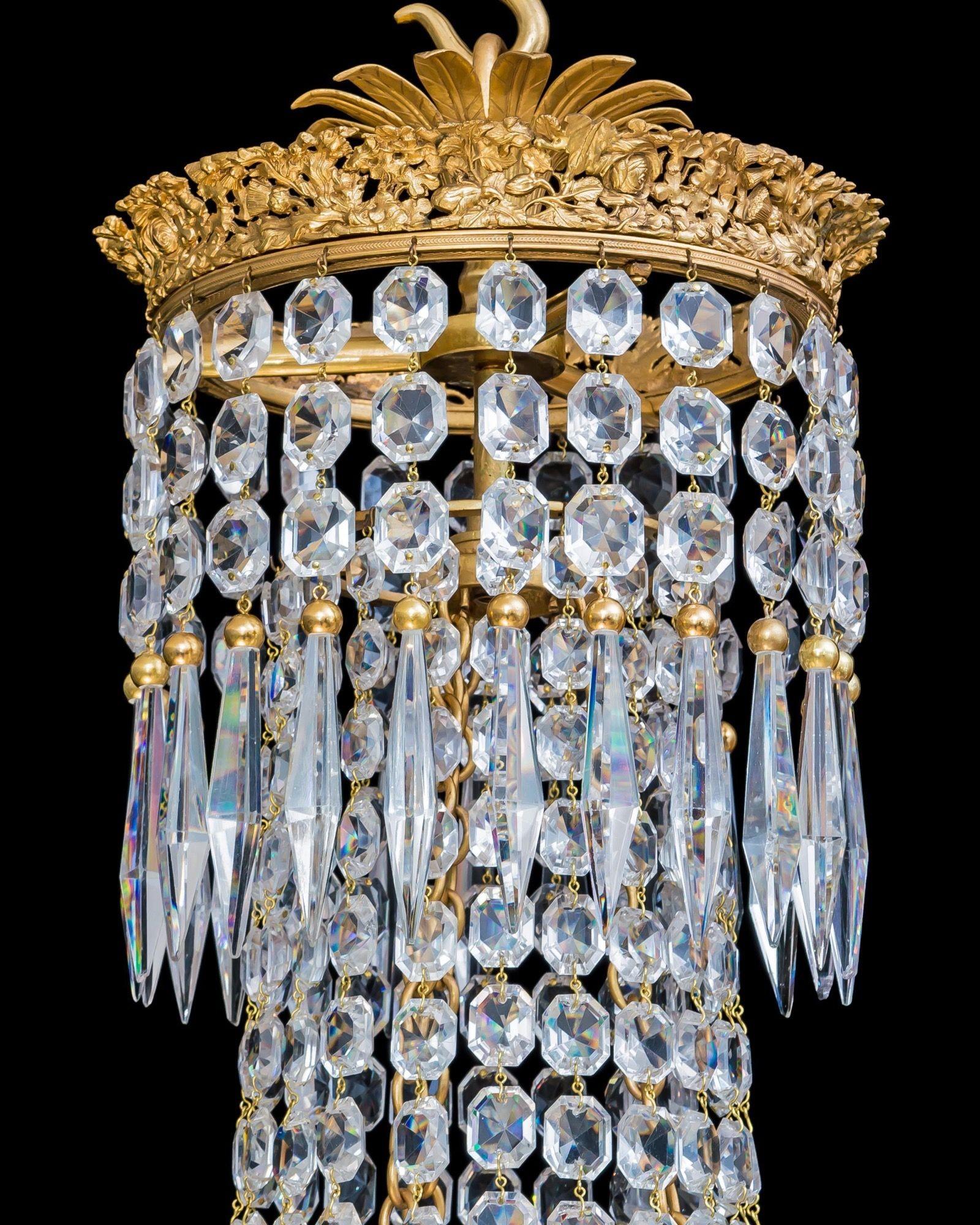 A Small Regency Chandelier By Hancock & Rixon In Good Condition For Sale In Steyning, West sussex