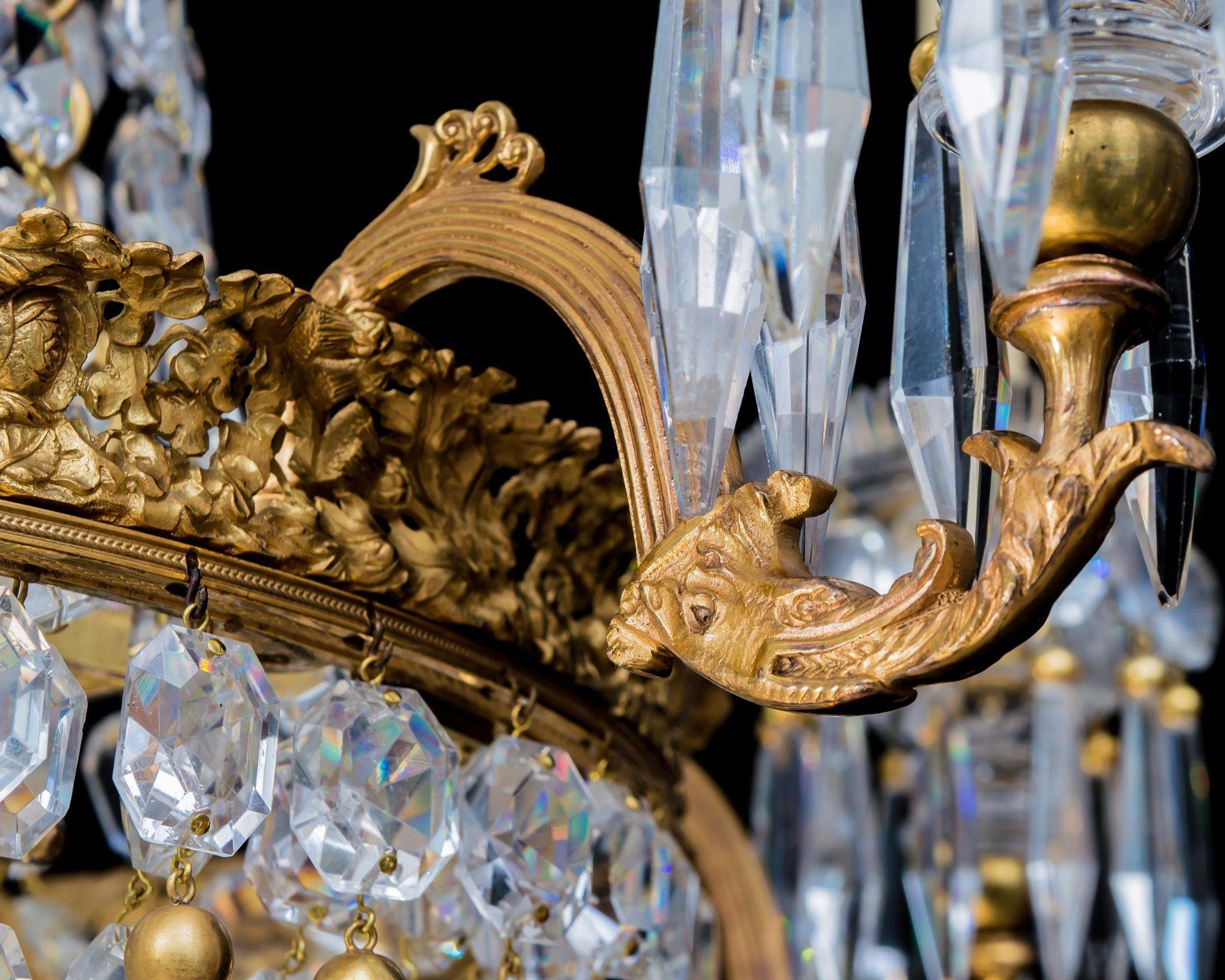 Glass A Small Regency Chandelier By Hancock & Rixon For Sale